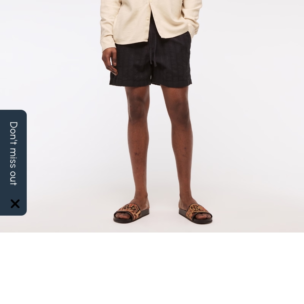 Abercrombie & Fitch Black Flat Front Shorts Linen Blend Size Large